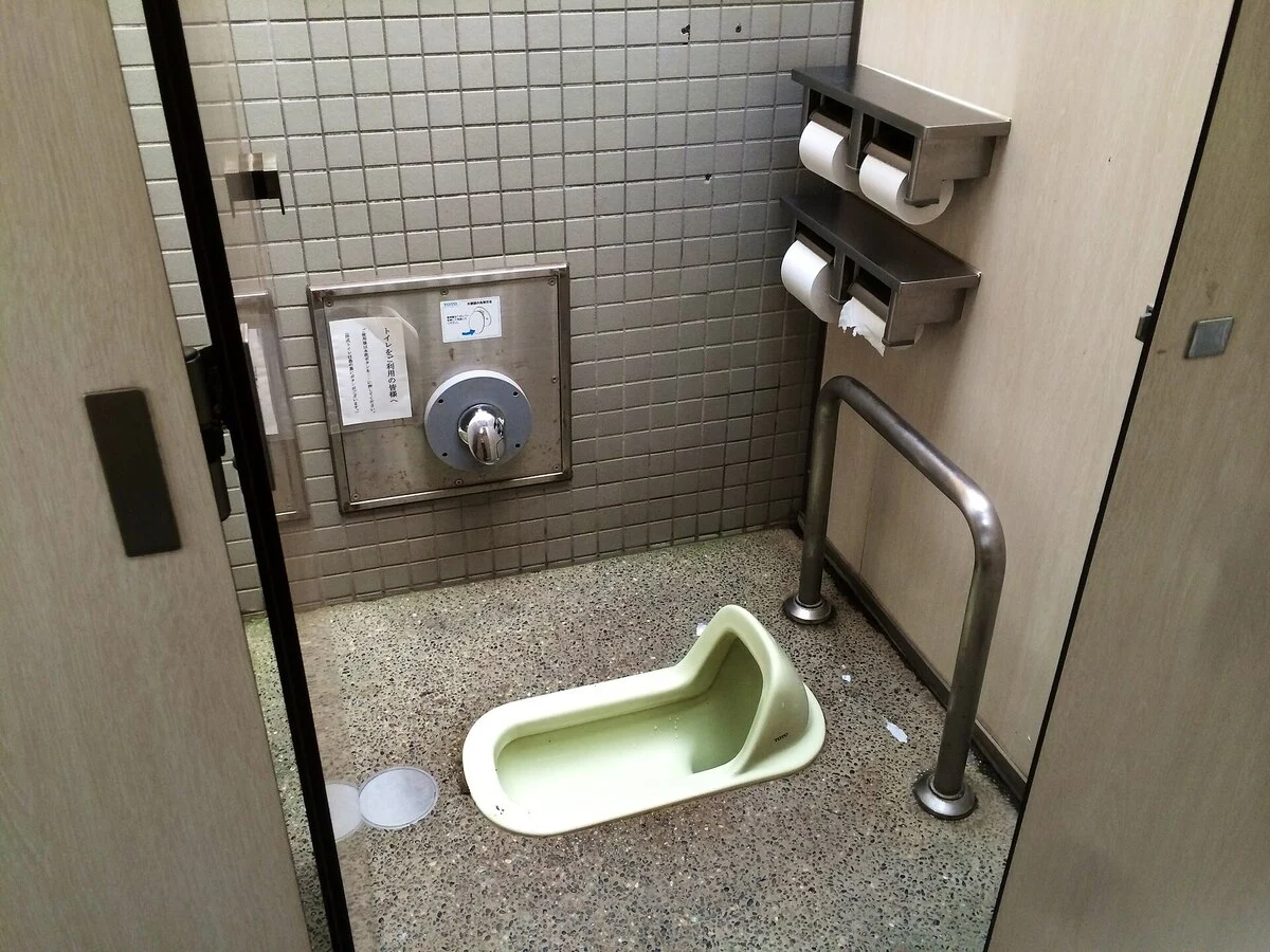 Waarom zitten Japanners met hun gezicht naar voren op het toilet?