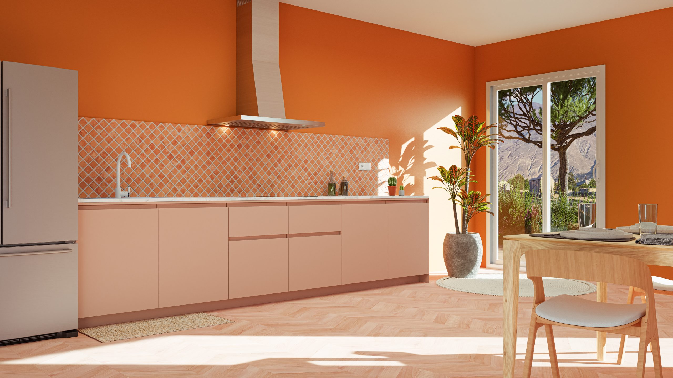 Terracotta en ruimte in de keuken