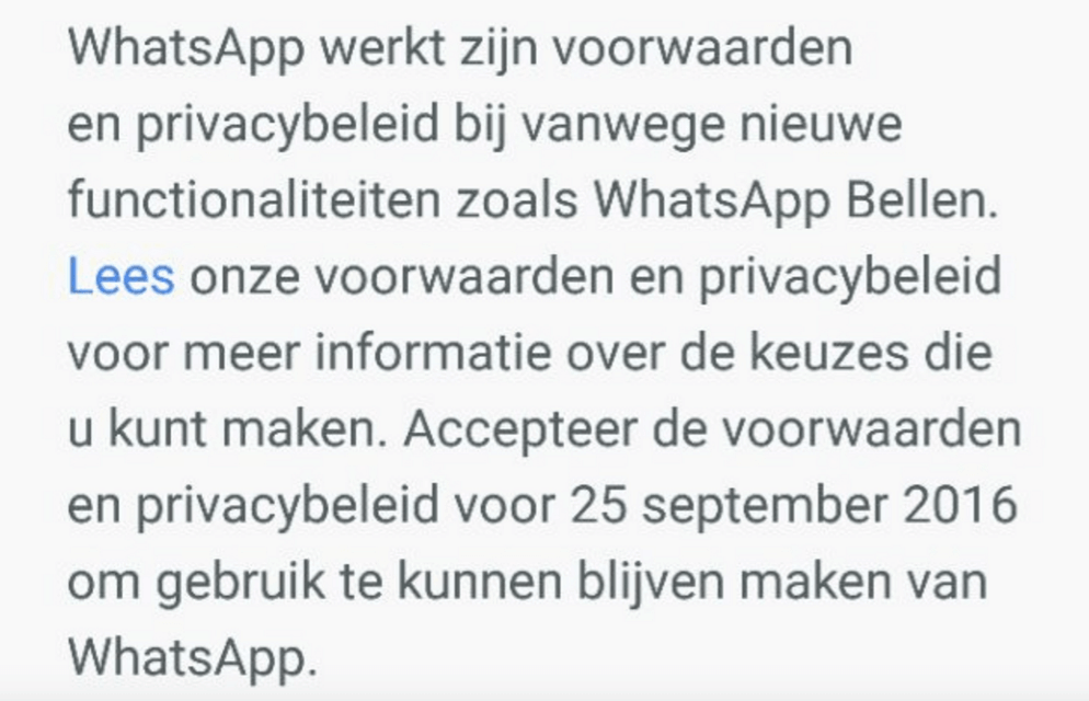 DELEN SVP: de nieuwe WhatsApp update zorgt ervoor dat je 06 nummer en andere privé-gegevens ongevraagd gedeeld worden!