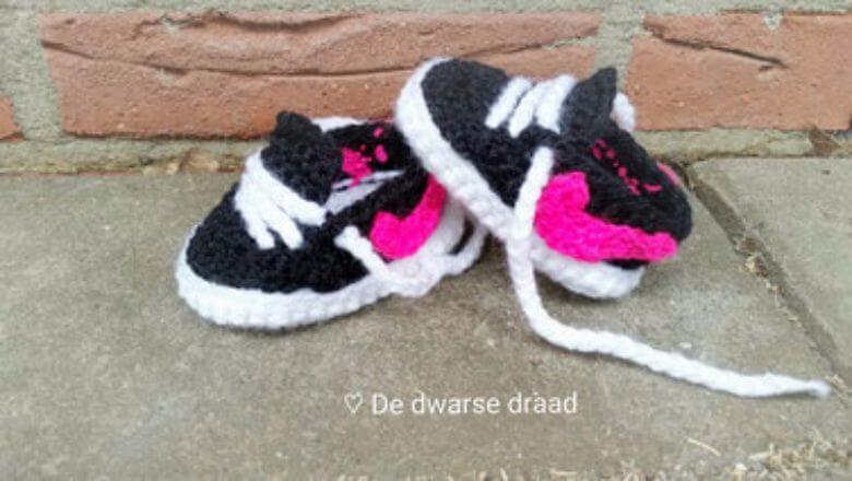 Geweldig: zo haak jij heel gemakkelijk superleuke Nike's voor je kind!
