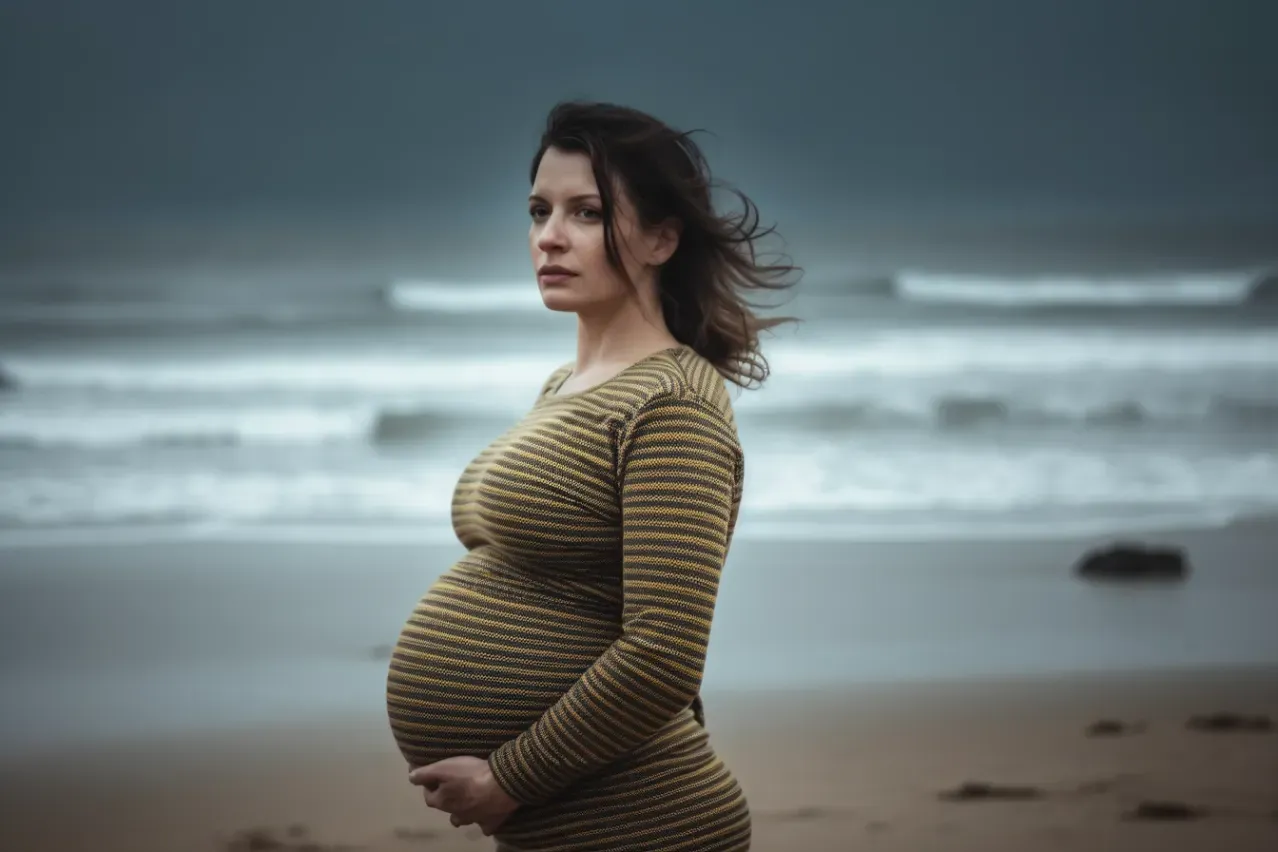 Man fotografeert zwangere vrouw maar ziet iets verrassends op de achtergrond