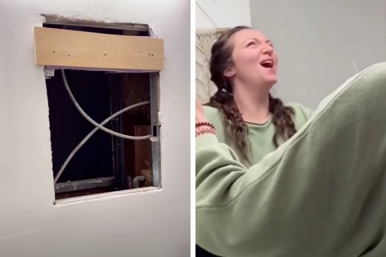 Toen deze vrouw haar badkamerspiegel van de wand haalde, onthulde ze een duister geheim
