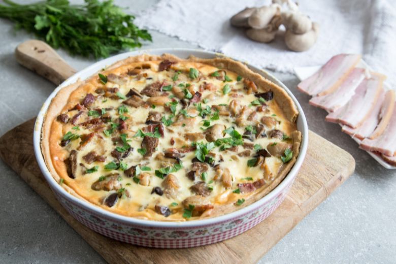 quiche paddenstoelen