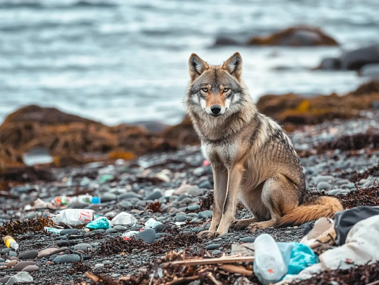 Vrouw volgt wolf de zee in nadat hij haar op het strand benaderd heeft - wat ze aantrof brak haar hart