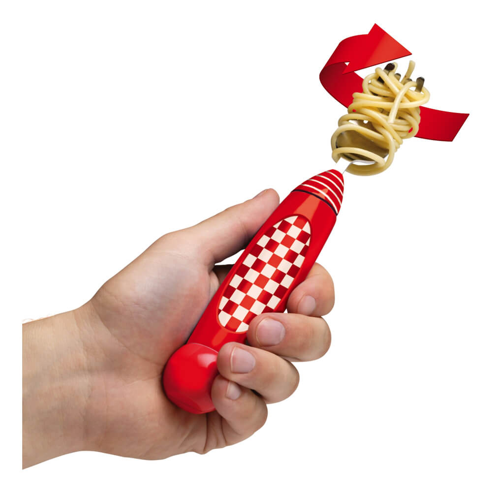 Een ronddraaiende spaghettivork