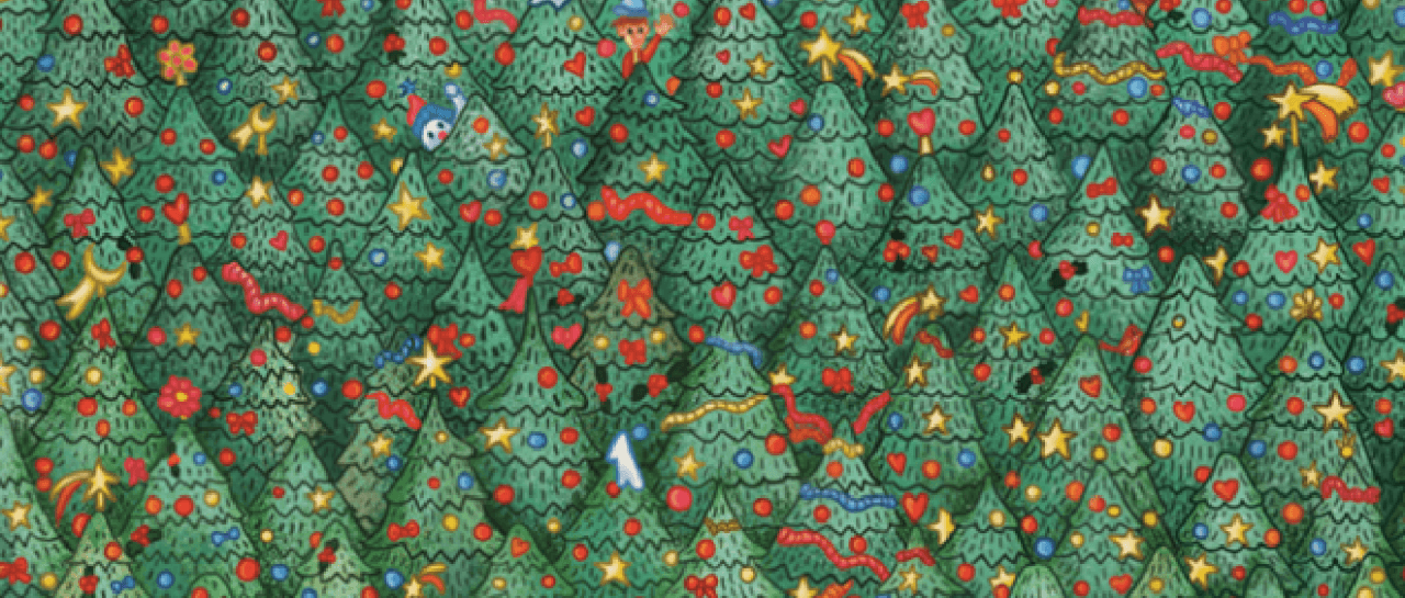 Dit lukt echt bijna niemand: spot jij het verstopte vogeltje tussen de kerstbomen?