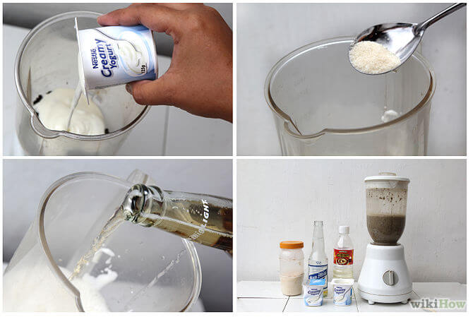Wauw! Hij mengt yoghurt met suiker, water en mos en kijk wat er gebeurt! Prachtig!
