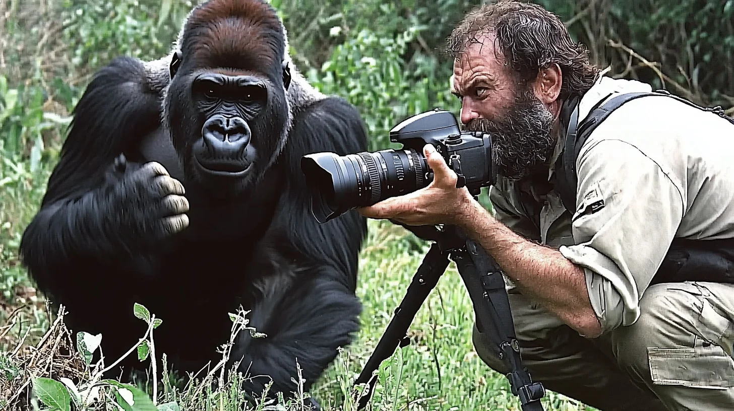 Gorilla zoekt hulp bij fotograaf - De ongelooflijke waarheid onthuld