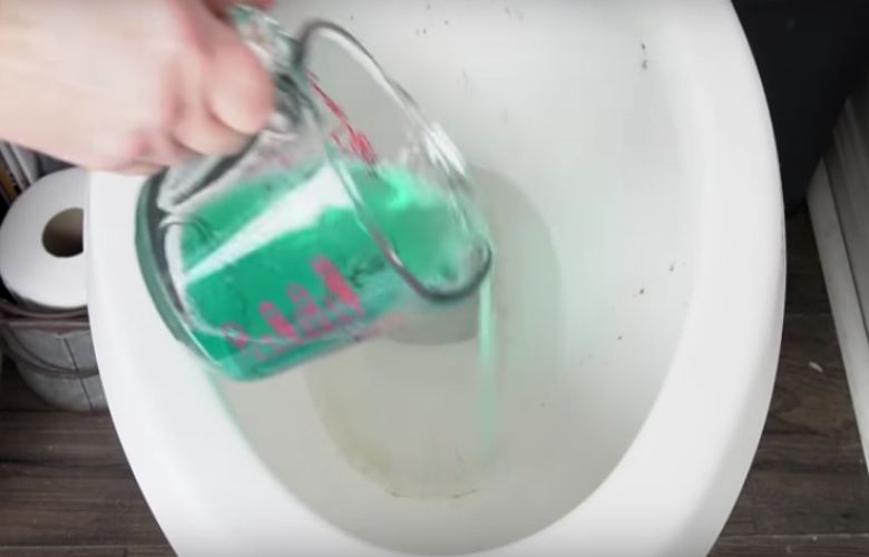 Ze giet mondwater in het toilet en het resultaat is fantastisch!