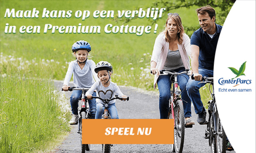 Fantastisch, je kunt nu grátis kans maken op een verblijf bij Center Parcs!