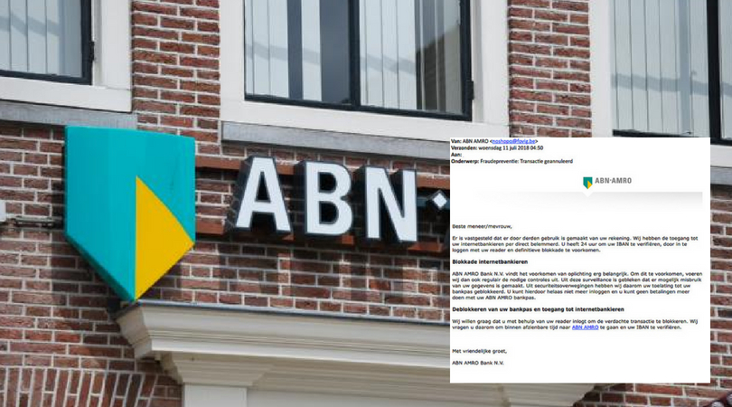 Gevaarlijke phisingmail van ABN AMRO in omloop; trap er niet in!