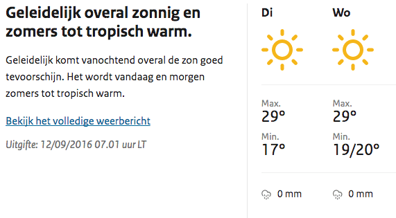 Vandaag wordt het de warmste 12 september OOIT! Duimen omhoog voor de zomer!