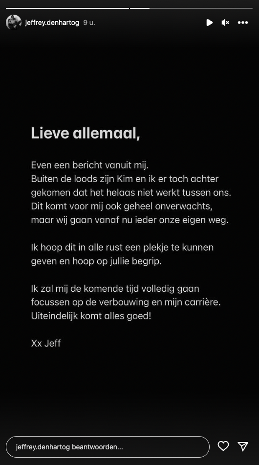 Een Jaar uit je Leven Kim Jeffrey uit elkaar