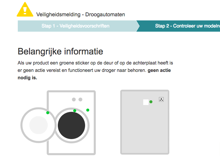 PAS OP: veel wasdrogers zijn brandgevaarlijk! Ontdek hier of jouw wasdroger hier ook bij hoort!