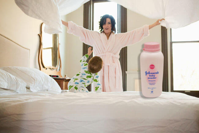Hou je bed koel met babypoeder