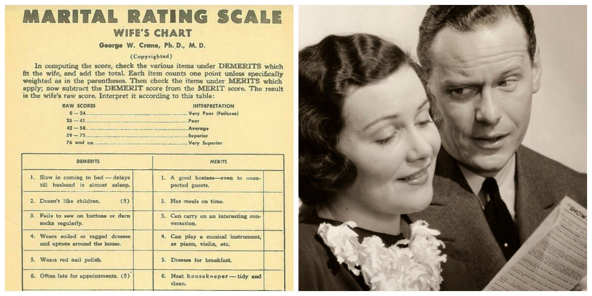 Zou jouw huwelijk deze bizarre relatietest uit 1939 overleven? Wij betwijfelen het...!