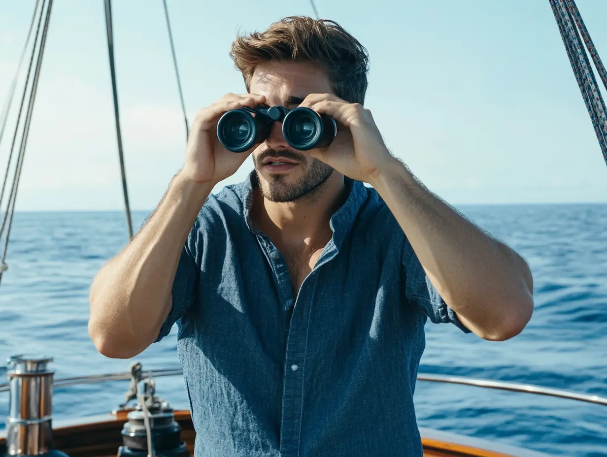 Man fotografeert zijn zwangere vrouw aan boord van een jacht - dan ziet hij iets onwerkelijks op de achtergrond.