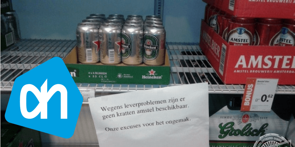 Hilarisch: in de supermarkt Albert Heijn kom je zo af en toe een 'onhandig' taalfoutje tegen