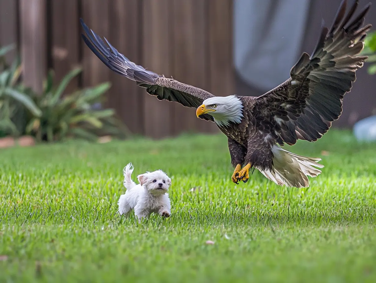 Adelaar grijpt puppy uit tuin - de buren ontdekken een verontrustend tafereel