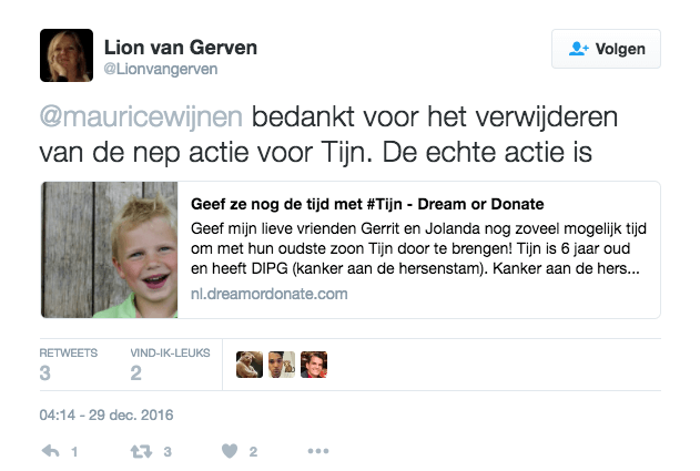 Schandalig: fraudeurs doen zich voor als de ouders van lakkende Tijn.. Dit kan toch niet?