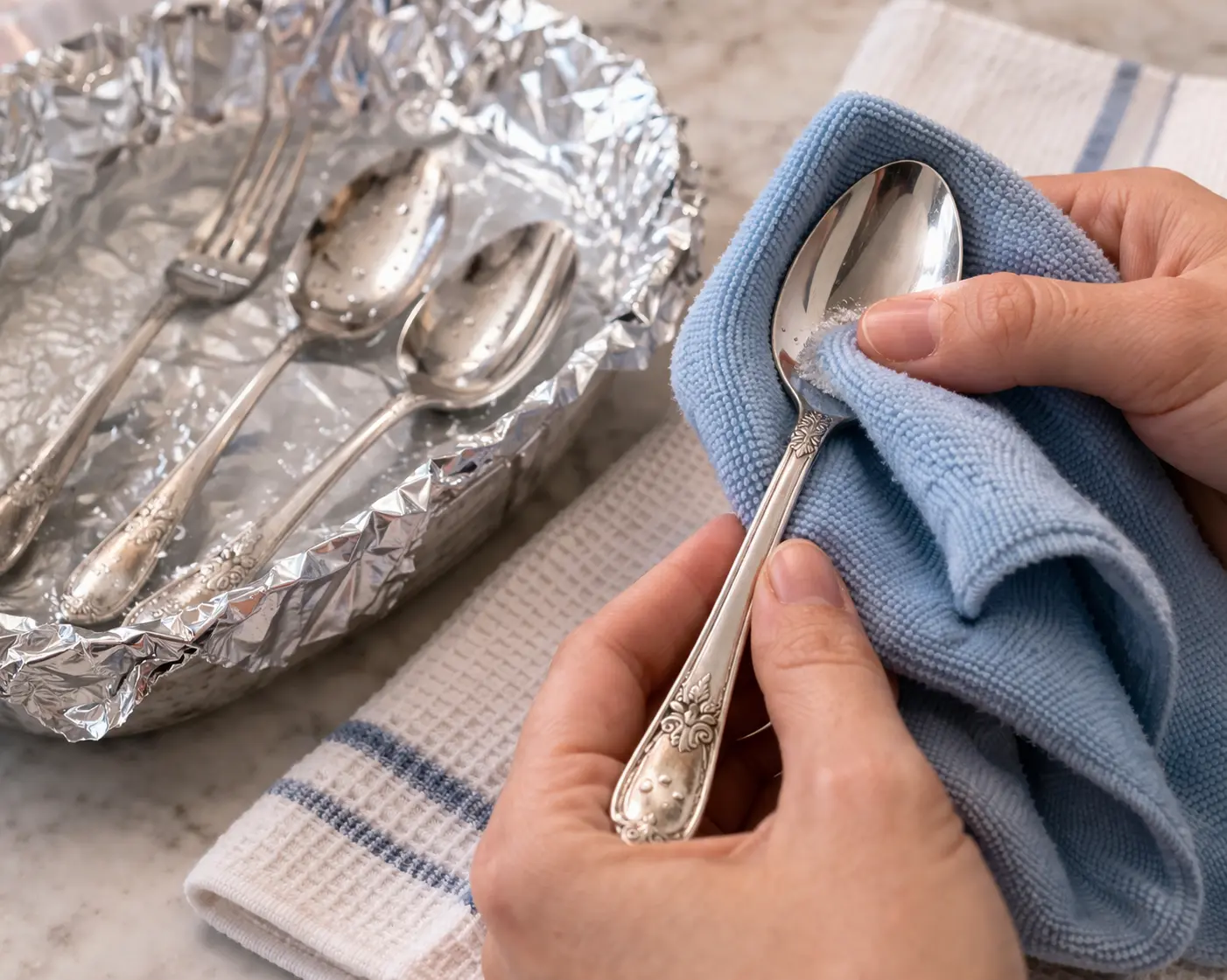 De 5-minuten truc van aluminiumfolie die besmeurd zilverwerk weer laat glanzen