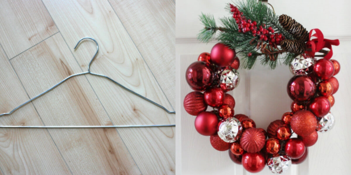 Deze fantastische kerstkrans maak je met niets meer dan een kledinghanger, dit kan iedereen!