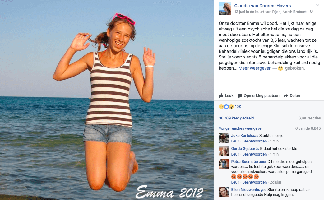 Tragisch.. Deze wanhopige moeder vraagt hulp voor haar suïcidale dochter: "Emma wil dood"