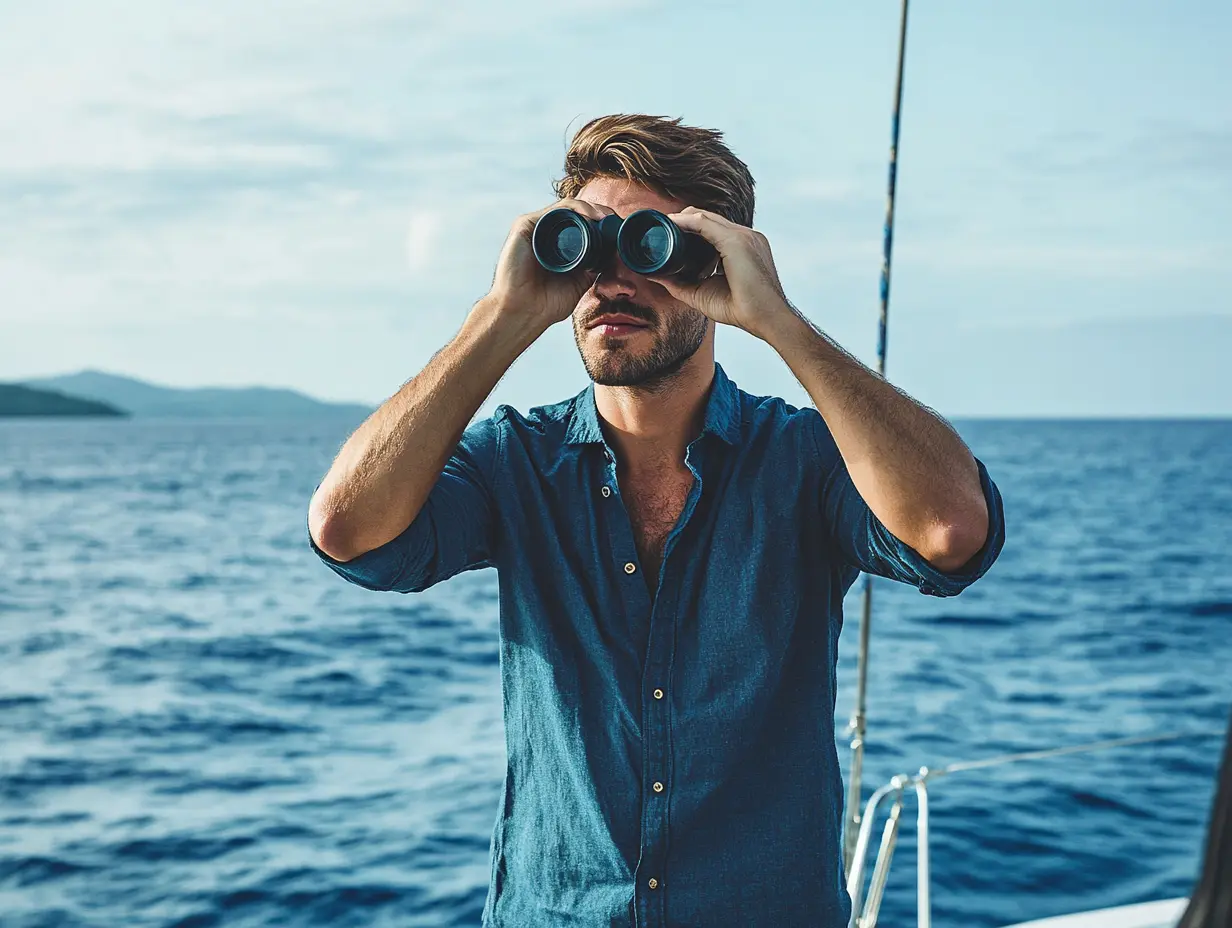Man fotografeert zijn zwangere vrouw aan boord van een jacht - dan ziet hij iets onwerkelijks op de achtergrond.