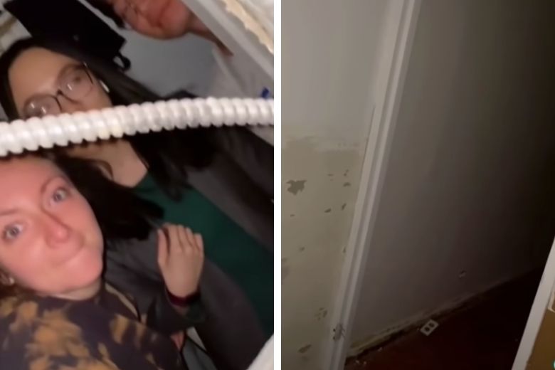 Toen deze vrouw haar badkamerspiegel van de wand haalde, onthulde ze een duister geheim