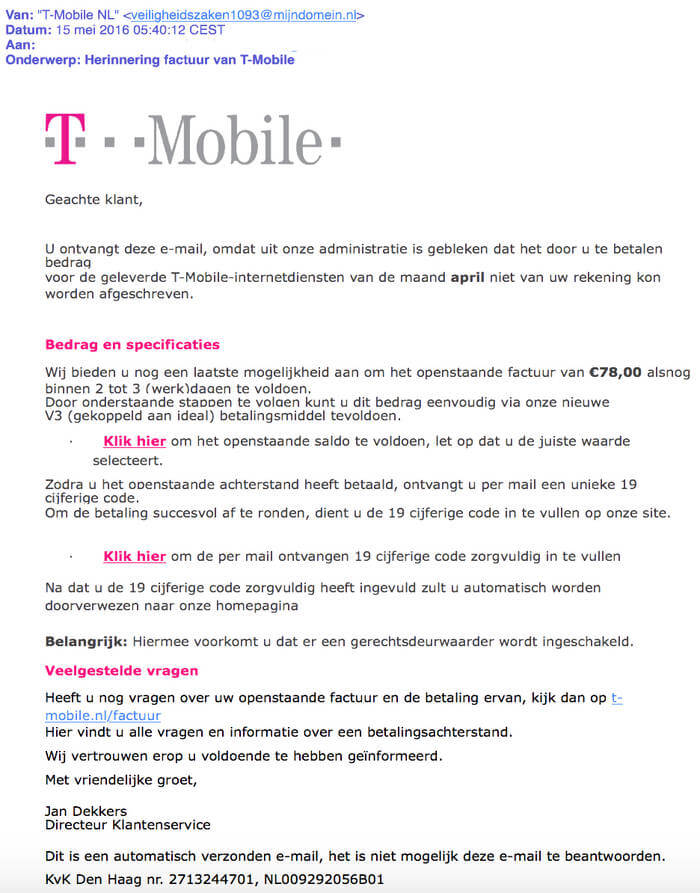 WAARSCHUWING voor T-Mobile klanten. Let goed op!