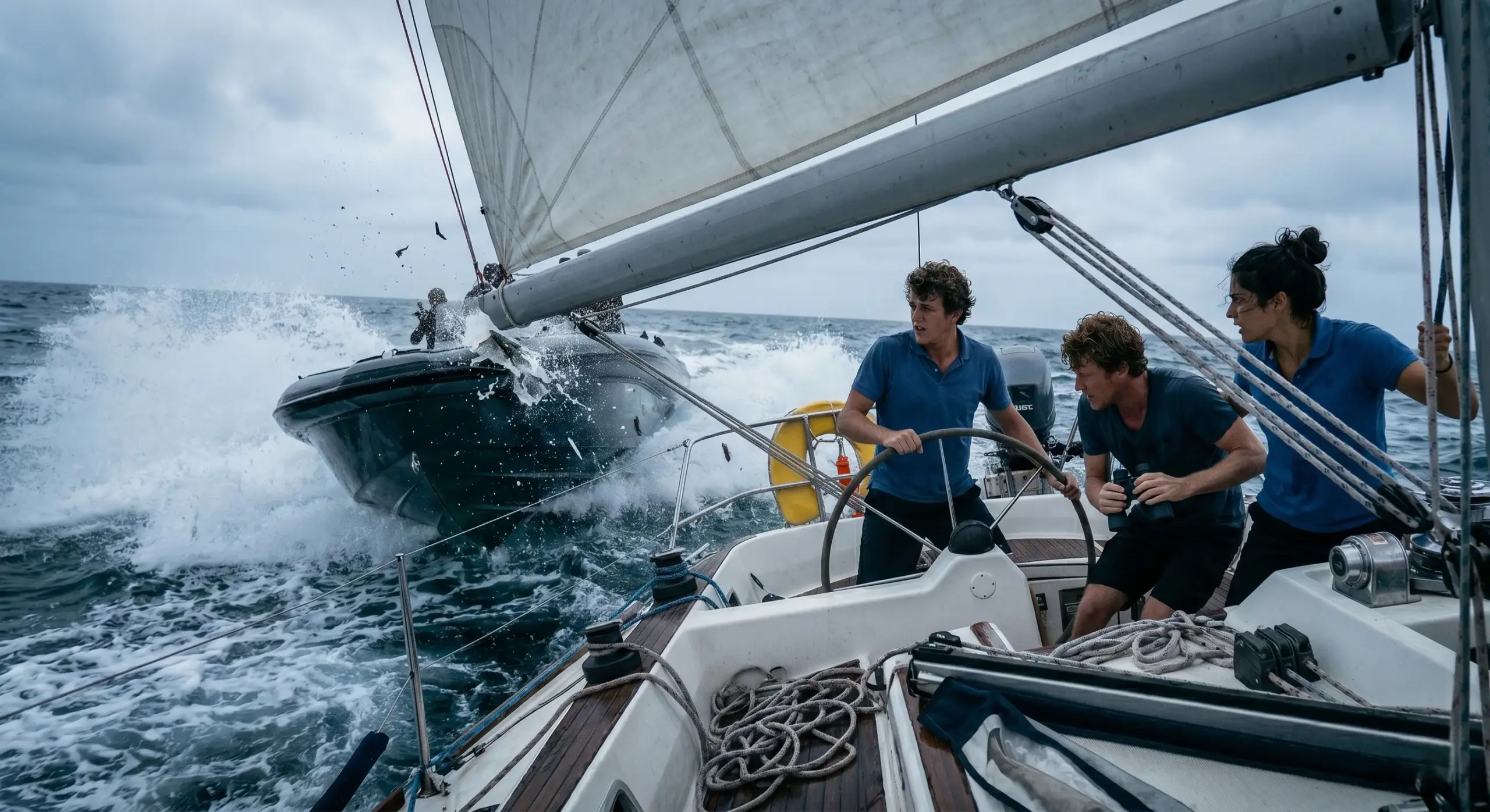 Een zeilboot komt in diep water piraten tegen – maar de manier waarop de bemanning terugvecht, verbaast iedereen! 