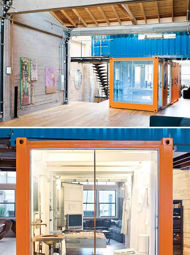 Een woning met een kantoor en een gastenruimte in San Francisco