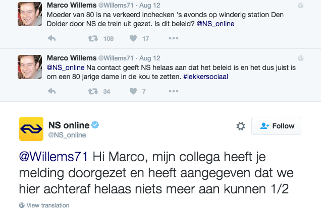 UPDATE: NS zet bejaarde vrouw de trein uit, maar maakt het goed door dit te doen!