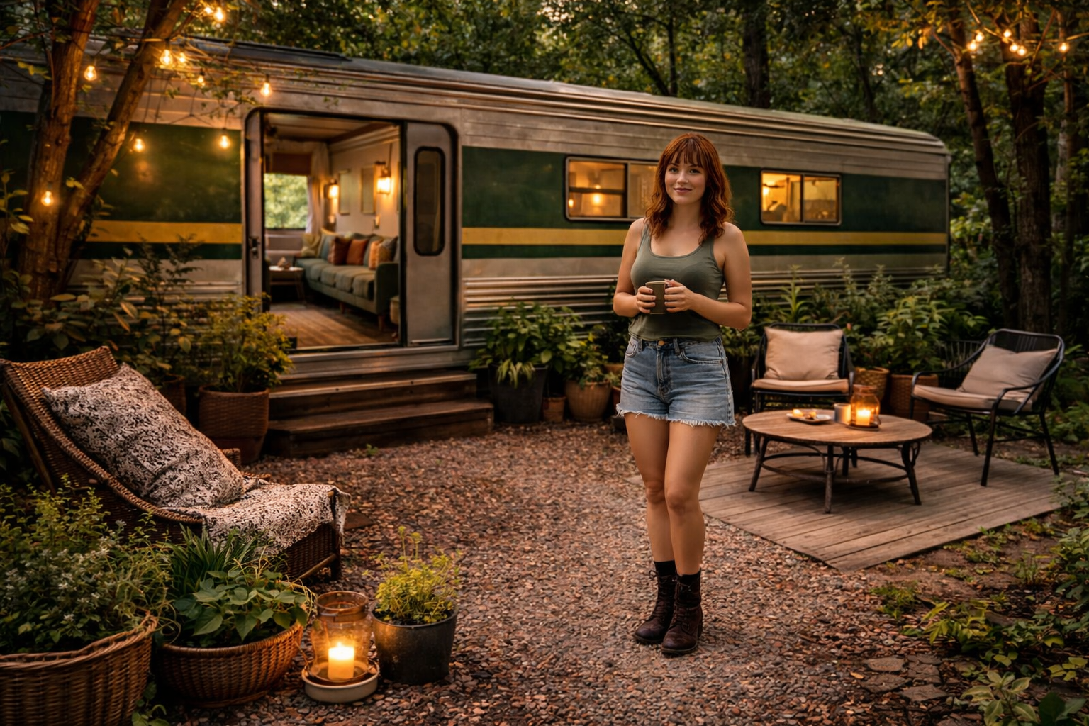 Deze jonge vrouw bouwde een verlaten treinwagon om tot haar eigen huis - bekijk de foto's