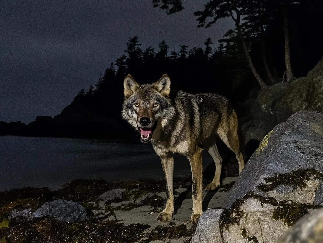 Vrouw volgt wolf de zee in nadat hij haar op het strand benaderd heeft - wat ze aantrof brak haar hart