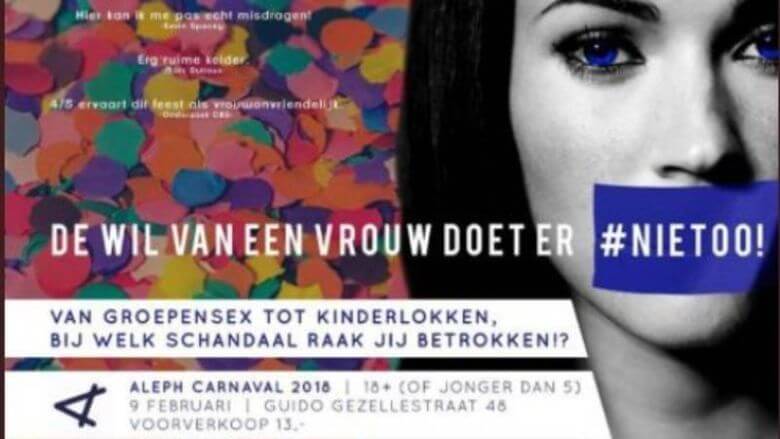 Bizar: Eindhovens Studenten Corps organiseert vrouwonvriendelijk feest: 'De wil van de vrouw doet er #nietoo'