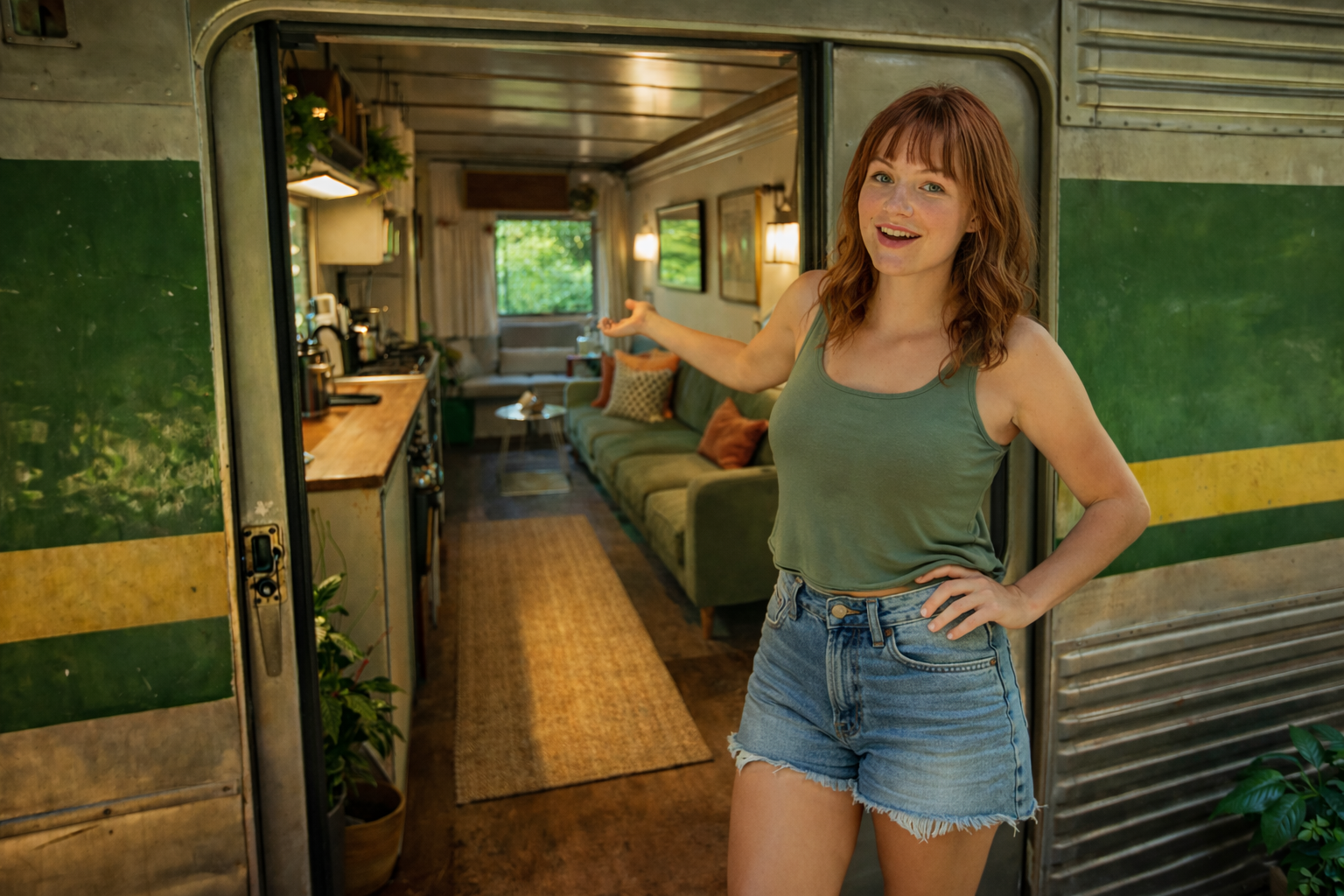 Deze jonge vrouw bouwde een verlaten treinwagon om tot haar eigen huis - bekijk de foto's
