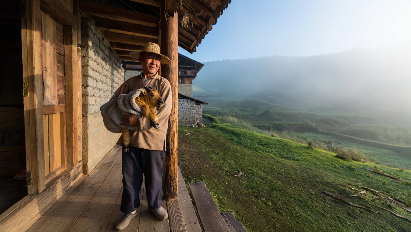 Panda Knocks on Farmer’s Door – He Follows It Into the Forest and Finds Something Unbelievable