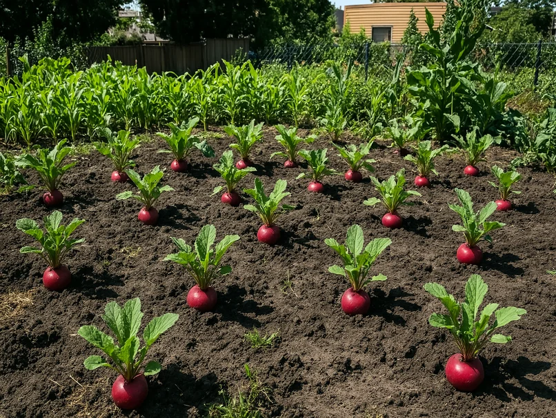 大根を庭中に植えよう： 一週間後に何が起こるか見てみよう！