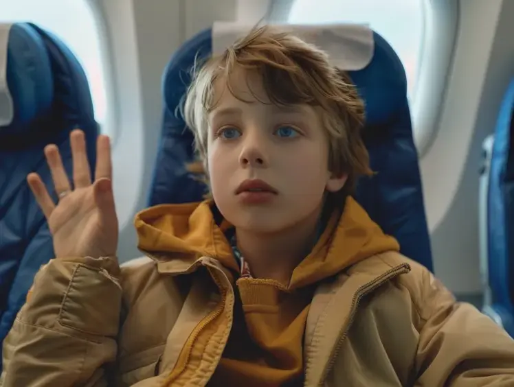 Boy Keeps Making Strange Hand Signals During Flight - When Stewardess Realizes Why, She Orders the Plane To Land