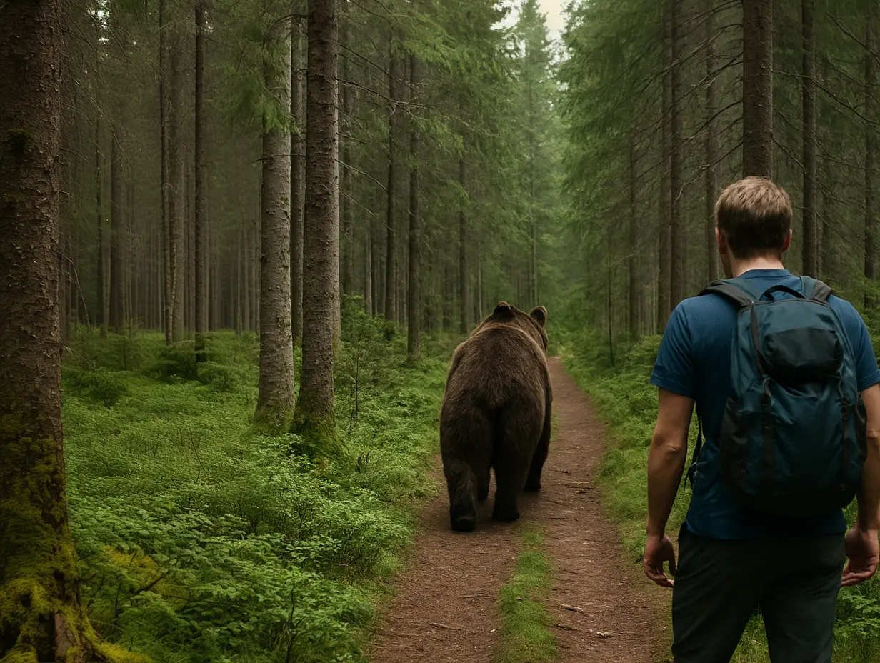 Bär nähert sich vermisstem Wanderer – Sehen Sie, was passiert ist