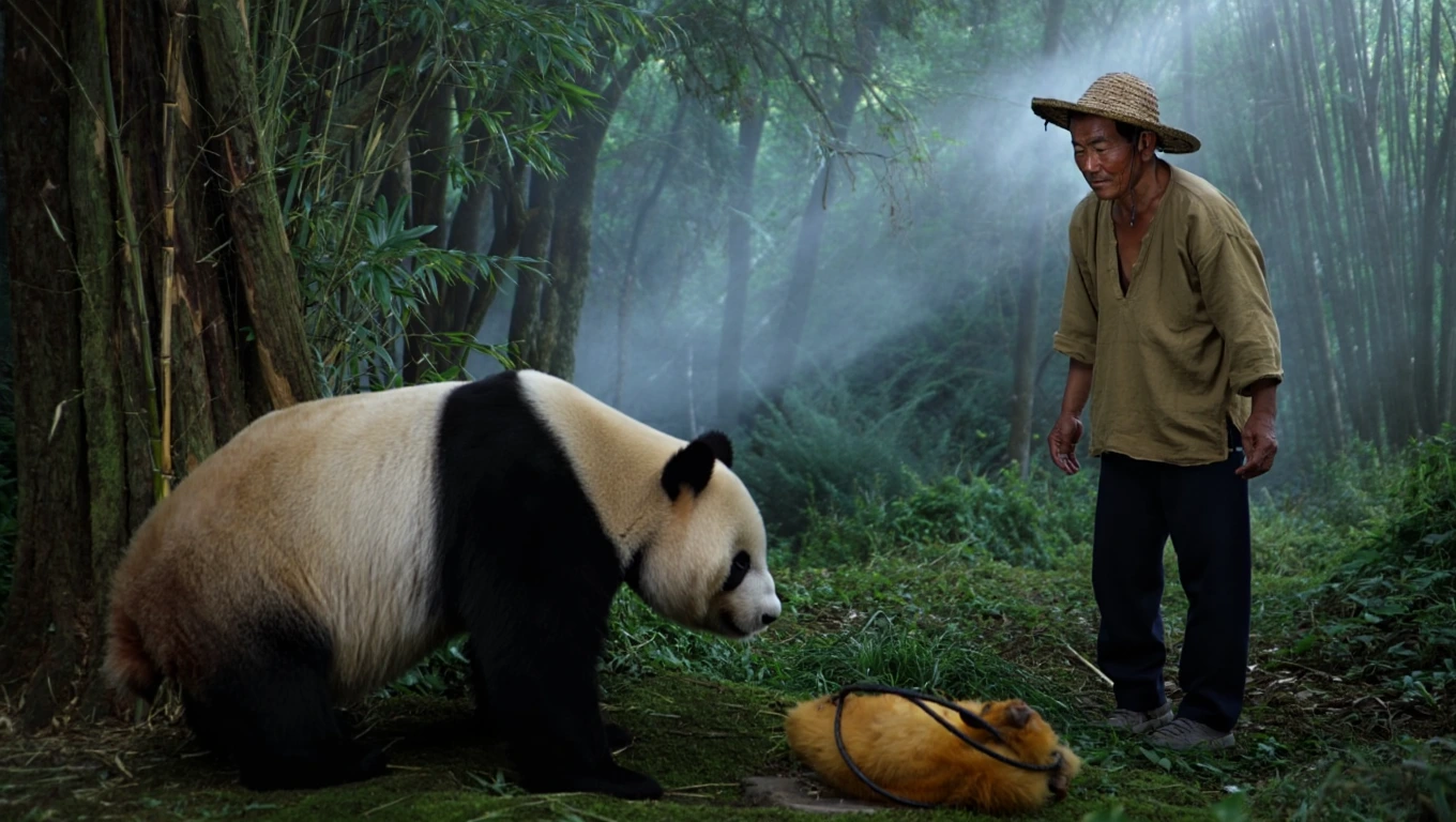 Panda Knocks on Farmer’s Door – He Follows It Into the Forest and Finds Something Unbelievable