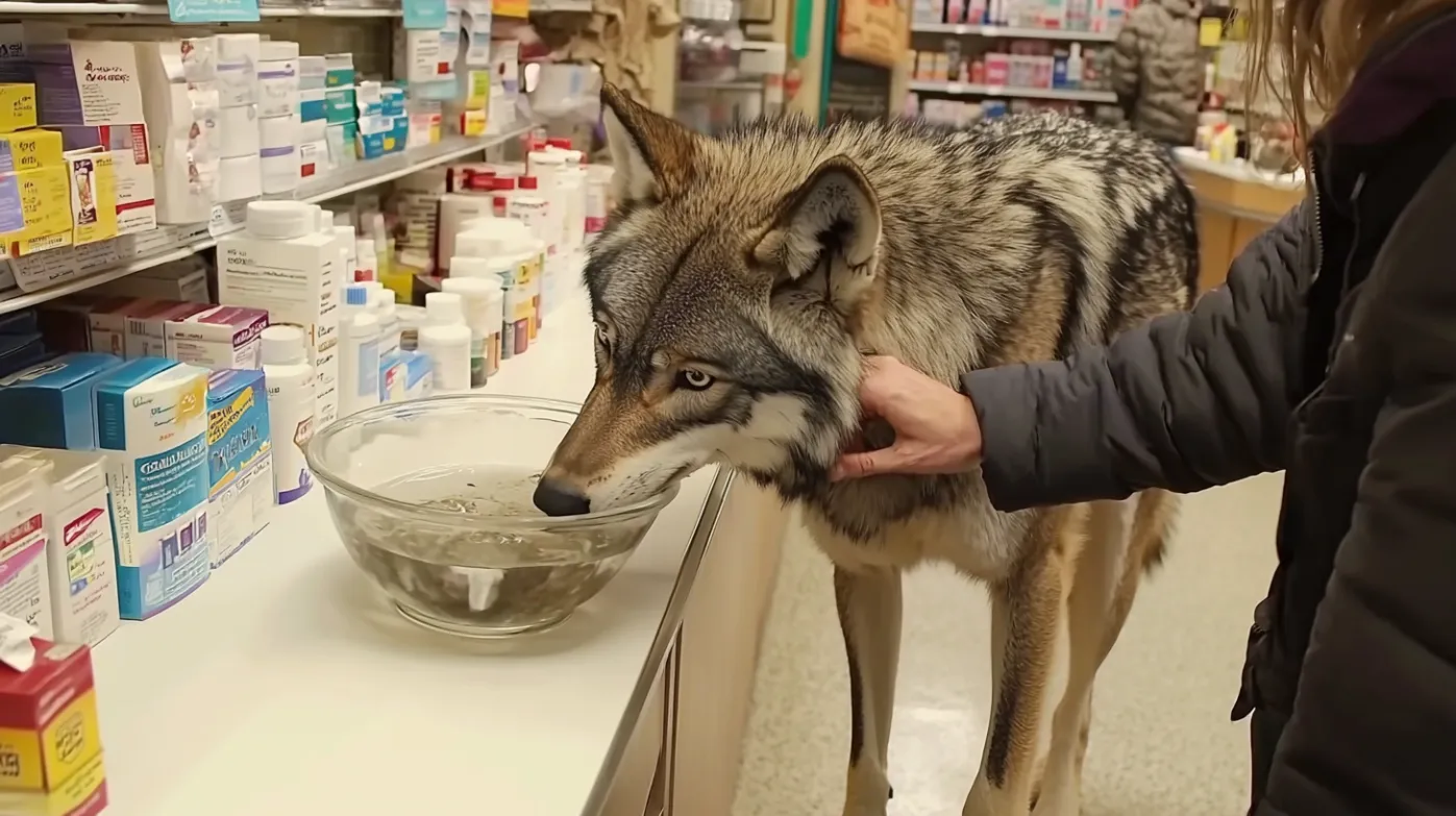 Wolf Breaks Into Pharmacy – What It Brings Leaves Pharmacist Speechless