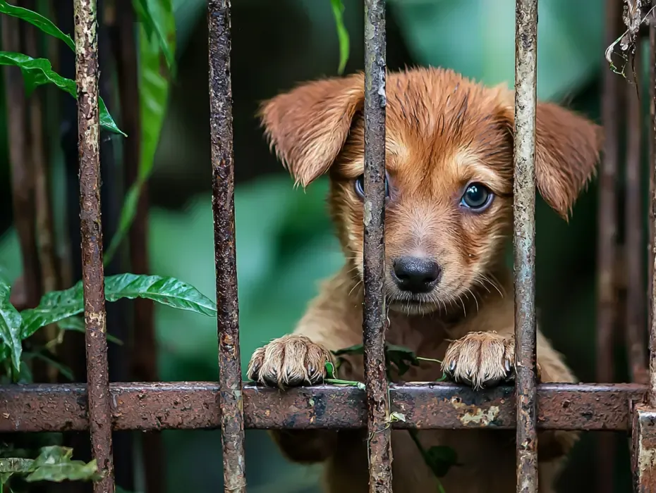 猿が子犬を引きずり去る - 飼い主は真実を知ってショックを受ける