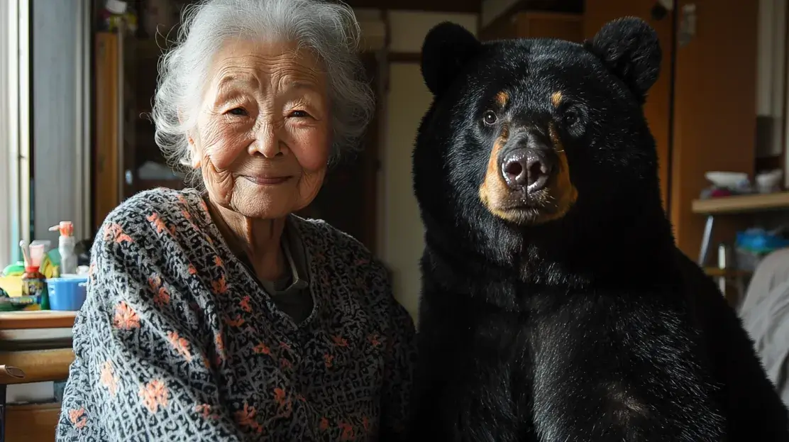 ヒグマと暮らす老婦人