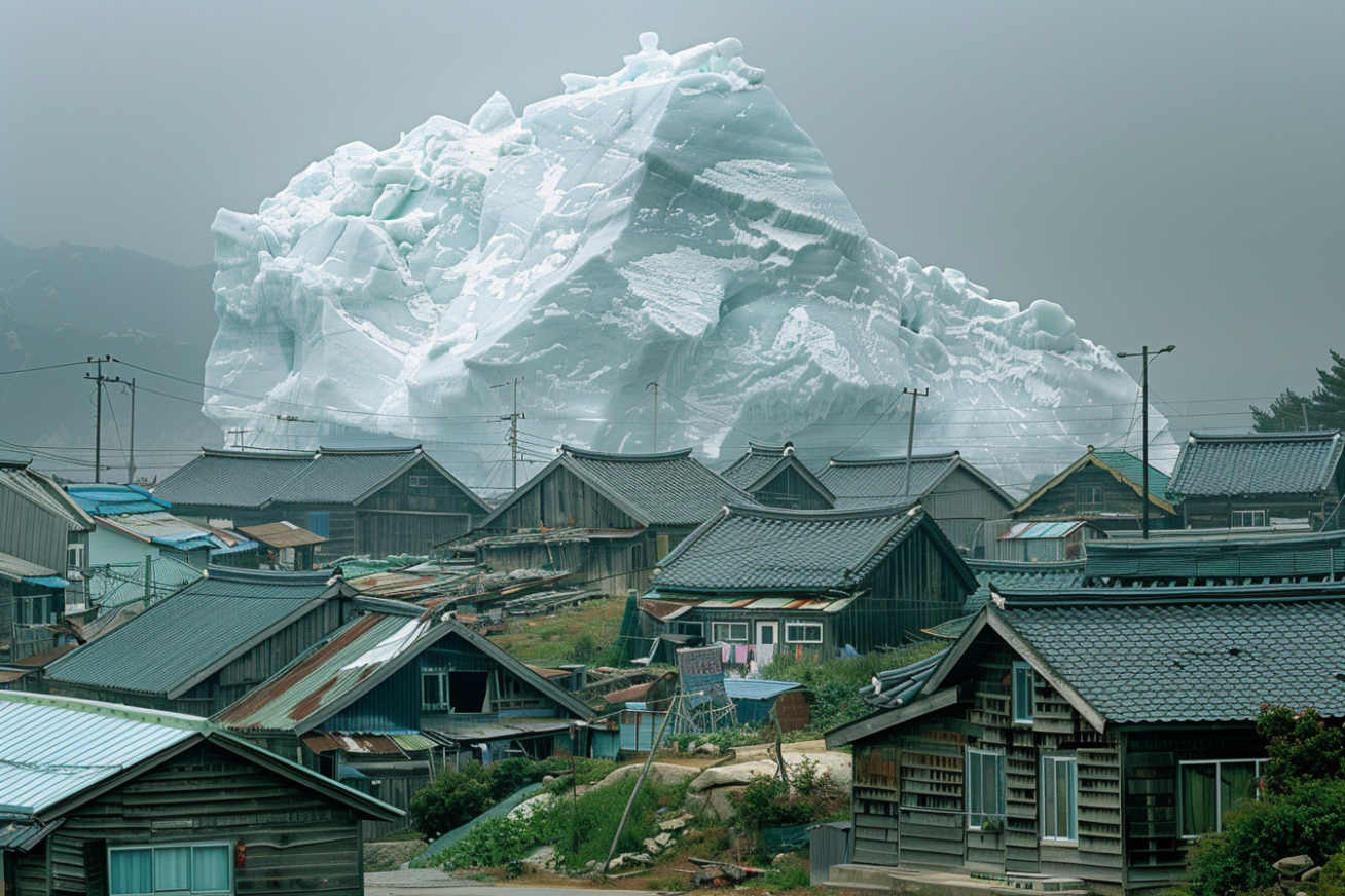 Iceberg Drifts Dangerously Close to Village - Locals Turn Pale When They See What’s on It