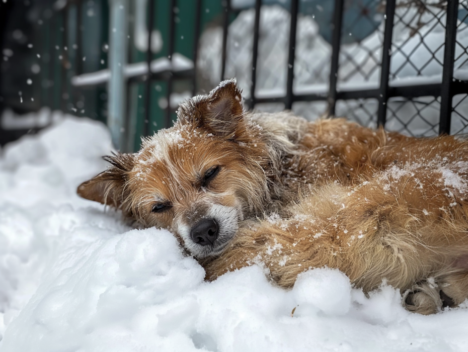Man Finds A Dog on the Brink of Freezing—But What It Was Hiding Under its Belly Is Unbelievable!