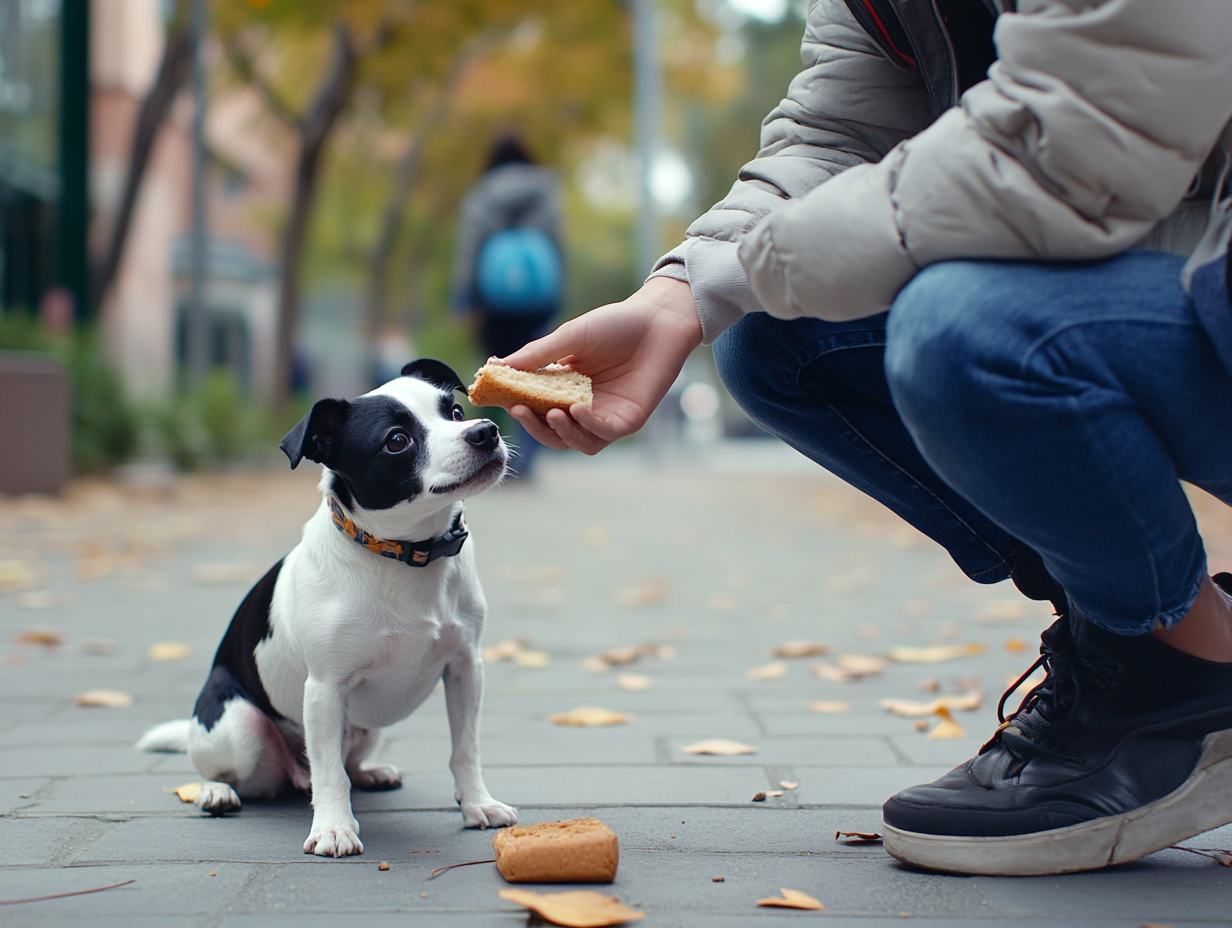野良犬が毎朝店に葉っぱを落とす - ある日、店主がそれを追う