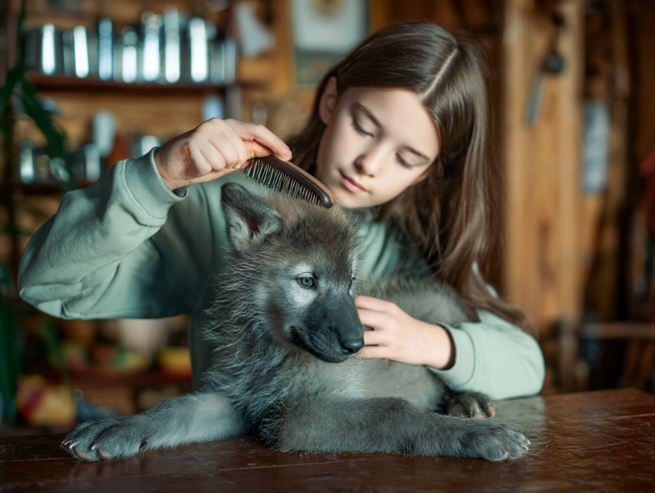 Una niña de 12 años salva a un perro lobo gigante, pero los resultados del ADN revelan algo terrorífico..