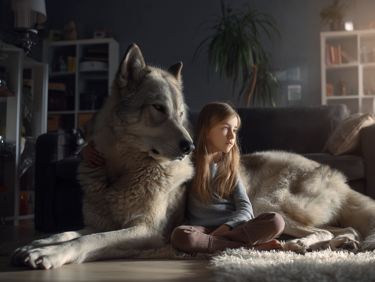Una niña de 12 años salva a un perro lobo gigante, pero los resultados del ADN revelan algo terrorífico..